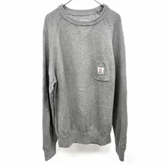 【中古】[印象AB] FRANKLIN ＆ MARSHALL フランクリン＆マーシャル ニット / セーター メンズ M ヘザーグレー 綿100% 貼り付けVガゼット ポケットにロゴ ラグラン 長袖のサムネイル