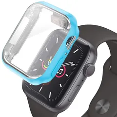HINATA Apple Watch 対応 フルカバーケース Series6 Series5 Series4 SE ケース カバー 全面保護 耐衝撃 シリーズ 4/5/6/SE 40mm マットライトブルー 1
