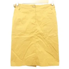 アンタイトル UNTITLED サイドベルト スカート ひざ丈 セミタイト 2 茶 ブラウン ■YHS10