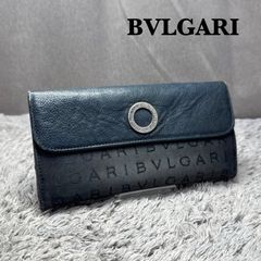 ブルガリ 三つ折り財布 コローレ サークルロゴ 黒 Wホック レザー 付属