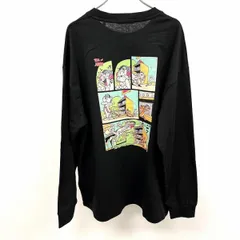 古着 TK TAKEO KIKUCHI × TOM and JERRY ティーケータケオキクチ×トムとジェリー XL メンズ Tシャツ 両面プリント 長袖 綿100% ブラック 黒