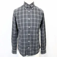 【中古】[印象AB] GREEN LABEL RELAXING UNITED ARROWS チェックシャツ / トップス メンズ S グレー系 綿100% コットン ボタンダウン 微起毛 胸ポケットのサムネイル