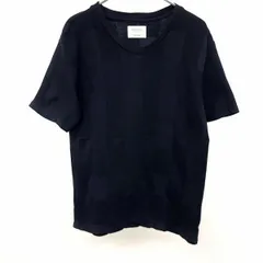 【中古】[印象AB] EDIFICE エディフィス Tシャツ / カットソー レディース 44 ネイビー 紺 綿100% ジャカードチェック マルチパターン Vネック 半袖のサムネイル