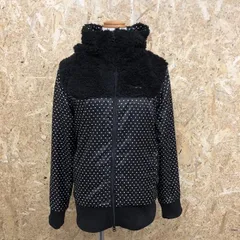 【中古】[印象BC] OCEAN PACIFIC オーシャンパシフィック レディース L ブラック×ホワイト ポリ100% ボアパーカー ドット柄 ハイネックフード ボア裏地 長袖のサムネイル