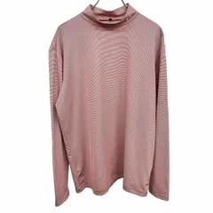 【中古】[印象A] IGNIO イグニオ Tシャツ メンズ L レッド 赤×白 ポリエステル×ポリウレタン ゴルフ モックネック マイクロボーダー ストレッチ 長袖のサムネイル