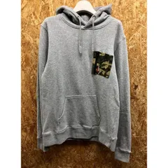 【中古】[印象B] VISION STREET WEAR ヴィジョンストリートウェア メンズ L 杢グレー 綿100% スウェットパーカー プルオーバー 裏毛 迷彩柄ポケット 長袖のサムネイル