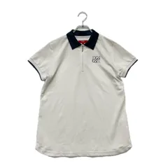 中古 レディース キャロウェイ Callaway 半袖ポロシャツ L 白 ホワイト レッドレーベル ハーフジップ