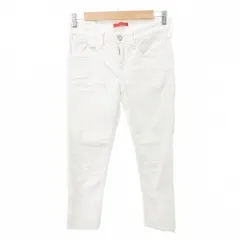 レッドカード RED CARD ホワイトデニム スキニー ストレート 無地 薄手 23 約XSサイズ 白 ホワイト ■YHS7