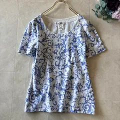 エスカーダ　Tシャツ　半袖　トップス　ブルー　青　白　カットソーのサムネイル