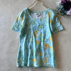エスカーダ　半袖　カットソー　ブルー　水色　トップス　36  花柄　Tシャツのサムネイル