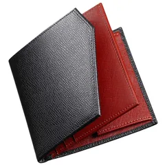 【新品】 [C two Q] 二つ折り財布 小銭入れ メンズ 人気 本革 キャッシュレス化対応 小さい 財布 (ワインレッド(PS)) 1