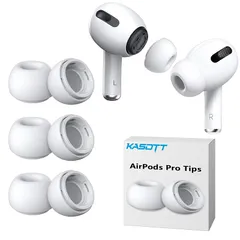 【新品】 KASOTT AirPods Pro イヤーピース シリコンイヤーチップ 遮音性 滑り止め 柔らかい 耳垢ガード フィット感 脱落防止 エアーポッズ プロ用 対応 交換用 収納ケース付き ホワイト (Sサイズ3ペア) 0