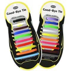 [geneX] 靴ひも 結ばない 靴紐 ゴム 伸縮 ほどけない 簡単取り付け 靴紐が解けてイライラを解消 脱ぎ履きが楽々 子供から高齢者までも対応 (レインボー) [レインボー]