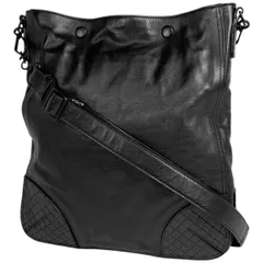 ボッテガヴェネタ BOTTEGAVENETA イントレチャート スコルピート ショルダーバッグ レザー ブラック 309540 レディース 【中古】