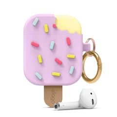 【新品】 【elago】 AirPods 対応 ケース カラビナ 付き シリコン カバー 耐衝撃 衝撃 吸収 ケースカバー 耐衝撃 傷防止 落下防止 おしゃれ 保護 アクセサリー [ Apple AirPods1 / AirPods2 Wireless C 1