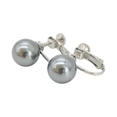 【新品】 Sakuya パール イヤリング 10mm ジュエリーケース付き レディース 貝パール シルバーブラック art-ep-10eb 1