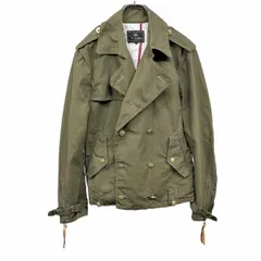 【中古】[印象AB] MEN'S BIGI メンズビギ ジャケット メンズ 3 カーキグリーン 綿100% 袖口ファスナー 内ポケット×２ 背中の肩部分のみ裏地付き(他は裏地無し) 少し薄手 リップストップ 無地 長袖 ボタン留め エポレットのサムネイル