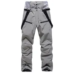 【新品】 [LOKIPONG] スノーボードパンツ メンズ スキーパンツ 防寒 スキーウェア サーマルフリース裏地 防風 防水 スノボウェア レディース シャベル サスペンダー付き グレー XSサイズ 0