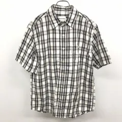 【中古】[印象AB] CONVERSE コンバース シャツ メンズ M 赤茶系×紺×黒×グレー×オフホワイト 綿100% コットン チェック レギュラーカラー 半袖 胸ポケットのサムネイル