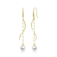 【新品】 FH.bird パールピアス レディース 人気 18金 結婚式 花嫁 金属アレルギー対応 シルバー 925 フックピアス 揺れる 上品 お呼ばれ パーティー 誕生日 アクセサリー 母の日 プレゼント 母の日 ギフト 入学式 卒業式 女性 20代 1