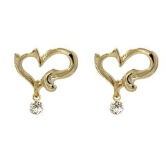 美品】ゴールド×シルバー クリスタル ハートピアス ZITA EARRINGS 