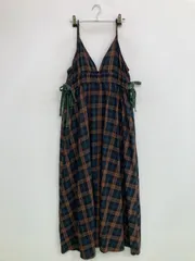 CIAOPANIC チャオパニック ワンピース FREE その他 コットン チェック柄 リボン 袖なし ロング・マキシ丈 フレア