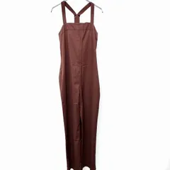 【中古】[印象A] emmi atelier エミ ハイウエストサロペット レディース M (1) 赤茶系 キュプラ×綿など パンツ 若干薄手 無地 フロントホック留めのサムネイル