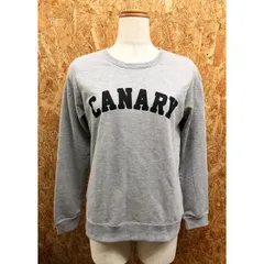 古着 earth music＆ecology 若干薄手 スウェットシャツ 裏毛 トレーナー 英字プリント カットソー 長袖 ポリ×綿 F ヘザーグレー レディース