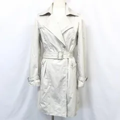 【中古】[印象AB] ELLE エル レディース 38 ライトグレージュ系 ポリエステル×綿 薄手 トレンチコート アウター 裏地付き フライフロント ボタン留め 長袖のサムネイル