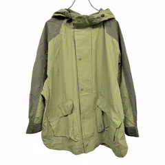 古着 niko and ... 薄手 フーデッド ハーフコート パーカー シャツ生地 裏地無し ラグラン 長袖 無地 綿×ナイロン M 緑 レディース(メンズ？)