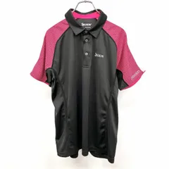 【中古】[印象AB] SRIXON スリクソン ポロシャツ メンズ L ピンク×ブラック×ホワイト ピンク ポリ100% ラグランスリーブ スポーツ 千鳥格子 英字刺繍 JOHSEI 半袖のサムネイル