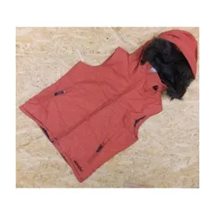 【中古】[印象BC] BILLABONG ビラボン メンズ(レディース？) M 赤系 レッド系 ベスト 中綿入り ノースリーブジャケット ダブルジップ 脱着可能フェイクファーのサムネイル