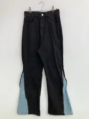 cissy デニムパンツ M ブラック フルレングス 無地 スタンダード フレア・ブーツカット レギュラー リジッド・ワンウォッシュ