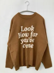 RODEO CROWNS ロデオクラウンズ ニット/セーター F ブラウン ナイロン 前面プリント ブランドロゴ ミドル丈 長袖 クルーネック(丸首)