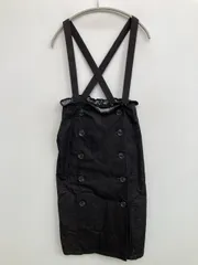 one after another NICE CLAUP ワンアフターアナザーナイスクラップ ジャンパースカート ブラック コットン 無地 ひざ丈 タイト