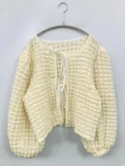 カーディガン/ボレロ F アイボリー 無地 ショート丈 長袖