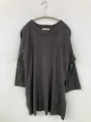 BEAMS HEART ビームスハート ニット/セーター グレー 無地 リボン ロング丈 半端袖 クルーネック(丸首)