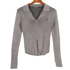 ミスチーフ MISCHIEF KNITTED ツートン ジップアップ /k3832