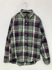 BACK NUMBER バックナンバー シャツ/ブラウス S グリーン チェック柄 ミドル丈 長袖 レギュラーカラー