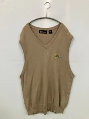 pga ベスト XL ベージュ 無地 ワンポイント 刺繍