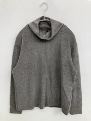 UNIQLO ユニクロ ニット/セーター グレー ニット 無地 ミドル丈 長袖 タートルネック/ハイネック