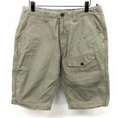 古着 GLOBAL WORK グローバルワーク M メンズ テーパードショーツ ショートパンツ ハーフパンツ 無地 綿100% ヘザーグレーグリーン カーキ系