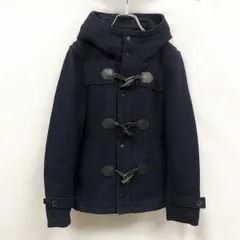 【中古】[印象B] HARE ハレ ダッフルコート / コート メンズ S 紺 ウール×ポリなど ハイネックフード 無地 内ポケット×１ ショート丈 裏地付き トグル×ドットボタン×ダブルジップ留め 長袖のサムネイル