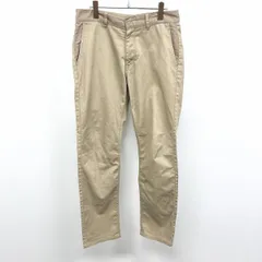 【中古】[印象BC] HARE ハレ チノパンツ / ボトムス メンズ M ベージュカーキ ポリエステル×綿 ストレート 無地 ジップフライ ノータック ロングのサムネイル