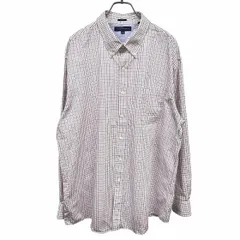 古着 トミーヒルフィガー TOMMY HILFIGER ボタンダウンシャツ チェック 長袖 SLIM FIT 胸ポケット 綿100% 18_34-35 白×赤×青×緑 メンズ