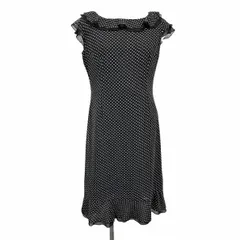 古着 サイレントマジョリティ Silent Majority シフォンワンピース キャップスリーブ ドット柄 ポリ100% L 11AR ブラック 黒×白 レディース