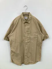 BEAMS ビームス シャツ/ブラウス M ベージュ コットン 無地 ミドル丈 半袖 レギュラーカラー