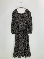 HOLIDAY ホリデイ ワンピース FREE ブラック 花柄・ボタニカル柄 半袖 ロング・マキシ丈 フレア