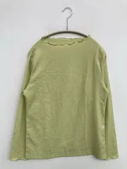 CINEMA CLUB シネマクラブ Tシャツ/カットソー M ライトグリーン 無地 ミドル丈 長袖 クルーネック(丸首)