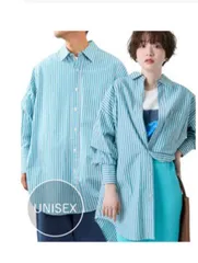 FREAK'S STORE フリークスストア シャツ/ブラウス FREE グリーン コットン ストライプ柄 長袖 ミドル丈 レギュラーカラー